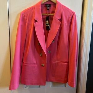 Jones New York Hot Pink Double-Breasted Blazer